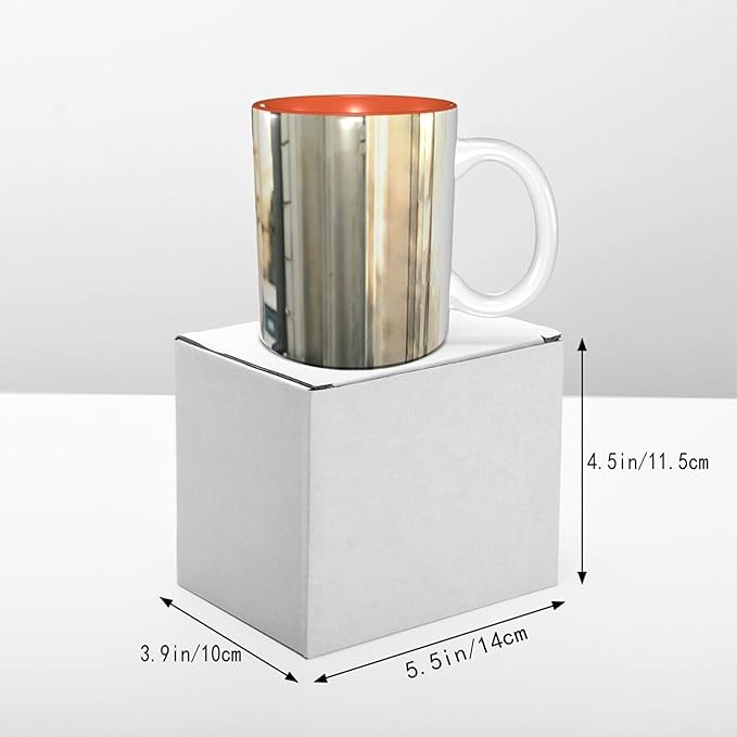 Custom Color Mugs with Partial or Full-Size Printing Customizable Photos and Text Coffee Mugs Creative Multicolor Designs Image (Full-Width, Orange)