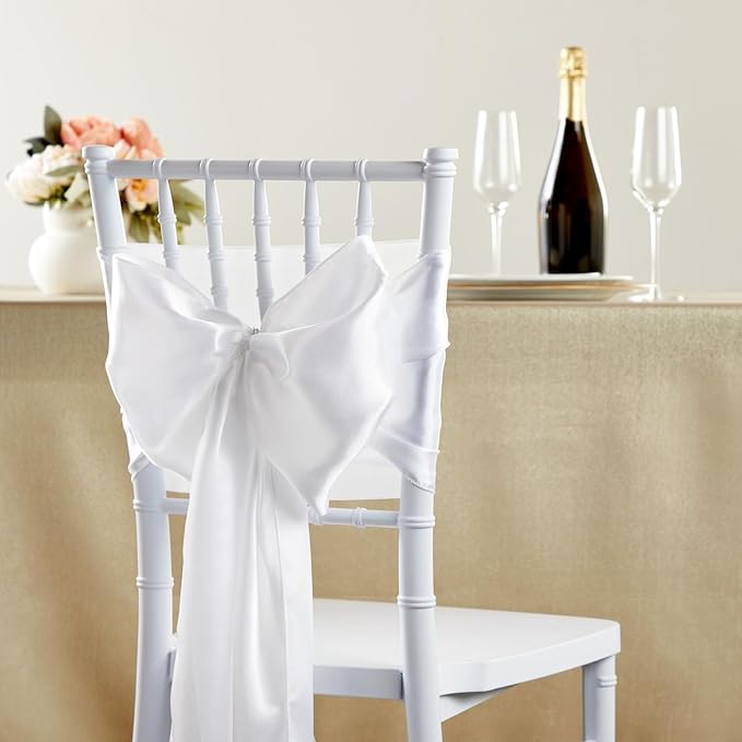 Juvale White Table Runner - 108.2 x 11.8 in, 10-Pack Satin Polyester - Reusable Scratch & Spill Resistant Bulk White Runners for Rectangular & Round Tables