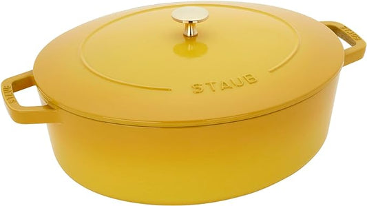 Staub Cast Iron 6.25-qt Shallow Oval Dutch Oven - Citron
