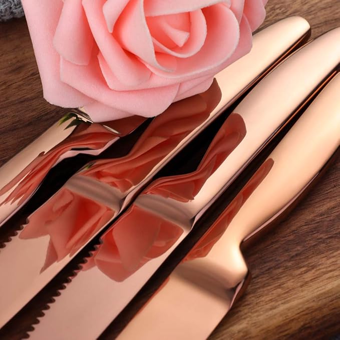 Knives Set, 6 PCS Stainless Steel Steak Knives Set, Sharp Kitchen Knife-Gift for Wedding Gathering Party, Dishwasher Safe