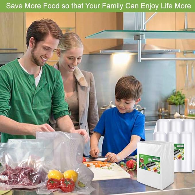 8 Pack 8"x20'(4Rolls) and 11"x20' (4Rolls) Vacuum Sealer Bags Rolls with BPA Free and Heavy Duty,Commercial Grade Vacuum Seal Freezer Bags Rolls Compatible with Any Type Vacuum Sealer