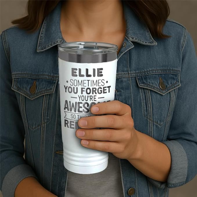 Personalized Inspirational Tumbler, Inspirational Gifts for Men Dad Father Wife Sister Women, Custom Birthday For Him Her, Customized You?셱e Awesome Tumbler, Teacher Coworker Gifts 20oz White Black