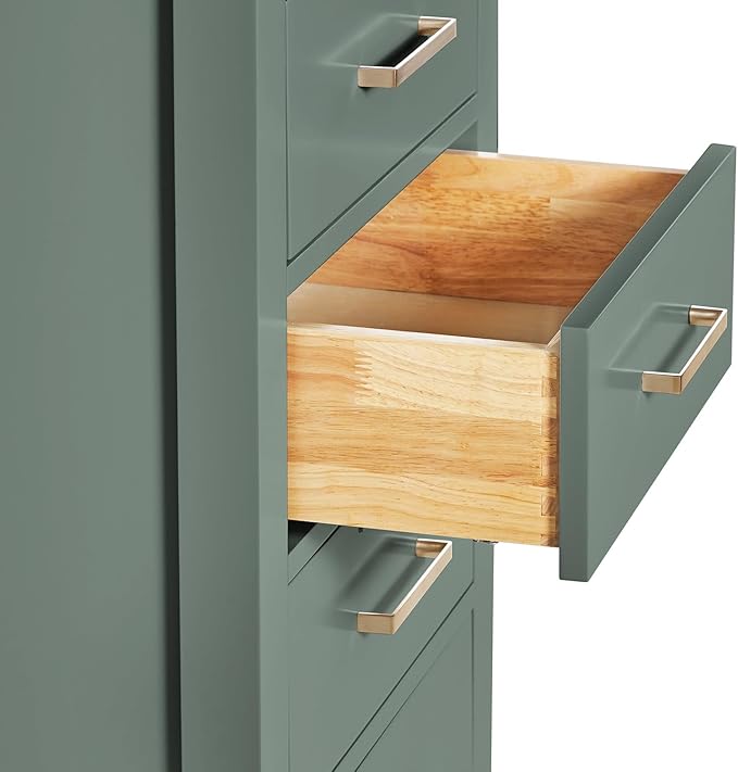 ARIEL Cambridge Bathroom Linen Storage Cabinet 65?쒱 x 20?쓂 x 16?쒭 in Vintage Green