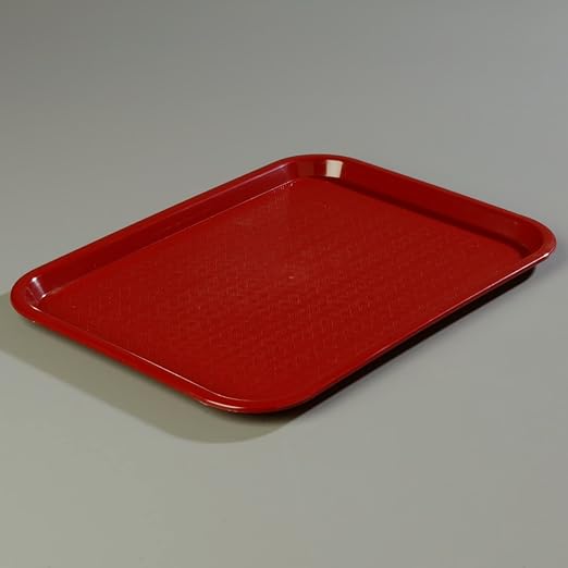 Carlisle FoodService Products CT121661 Caf챕 Standard Cafeteria / Fast Food Tray, 12" x 16", Burgundy