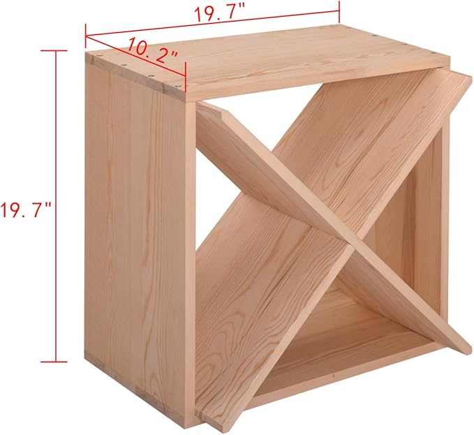 JAXPETY 24 Bottle Wine Rack Holder Compact Cellar Cube Bar Storage Kitchen Decor Wood Display Home,Natural
