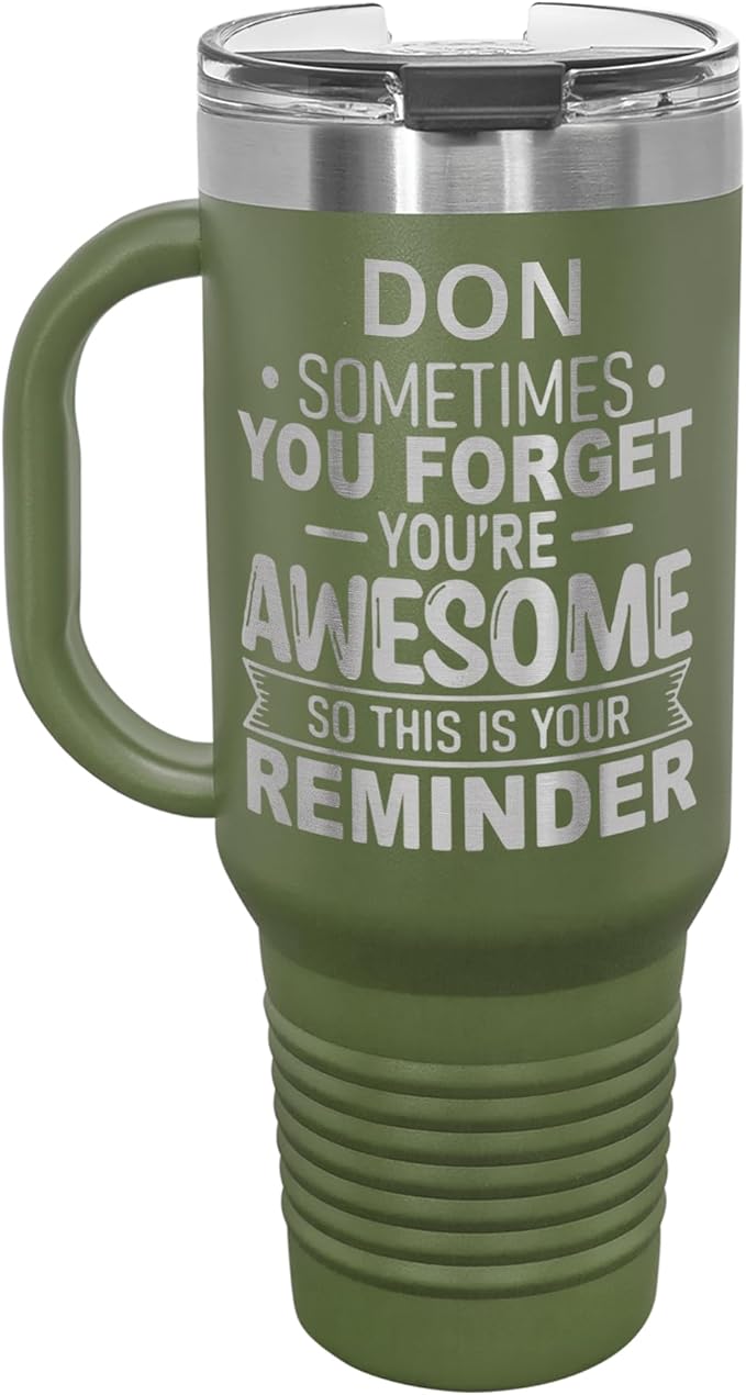 Personalized Inspirational Tumbler, Inspirational Gifts for Men Dad Father Wife Sister Women, Custom Birthday For Him Her, Customized You?셱e Awesome Tumbler, Teacher Coworker Gifts 40oz Olive