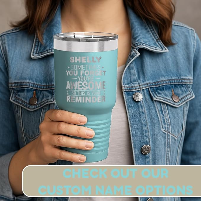 Spotted Dog Company Inspirational Tumbler, Inspirational Gifts for Men Dad Father Wife Sister Women, Birthday For Him Her, You?셱e Awesome Tumbler, Teacher Coworker Gifts 30oz Teal