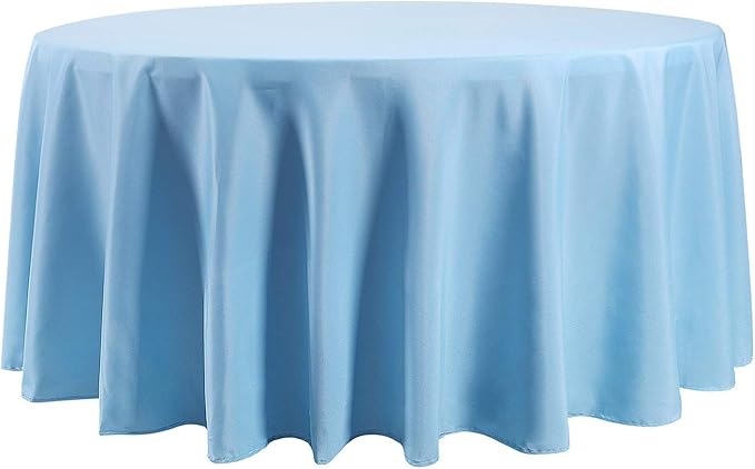Cupuamon 120 inch Round Tablecloth Washable Polyester Table Cloth Decorative Table Cover for Wedding Party Dining Banquet（120 inch,Blue Mist）