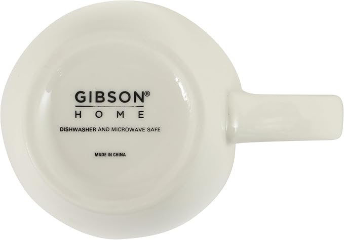 Gibson Home Great Essentials 12 Ounce Porcelain Coffee Mugs - Set of 12 - Cups for Latte, Hot Tea, Cappuccino, Mocha, Espresso, Cocoa