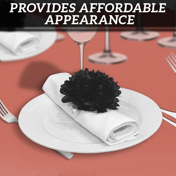 PARTY BARGAINS Disposable Table Covers, 54 x 108 Inch, Red, 3-Ply Paper & Plastic Spill-Resistant Party Tablecloths, 5 Pack