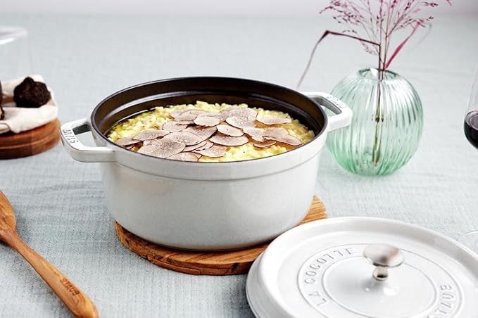 staub La Cocotte Round 40501-412 Pico Cocotte Round Campagne 9.4 inches (24 cm) Large, Both Handed Castings, Enameled Pot, Induction Compatible, Japanese Authentic Product with Serial Number