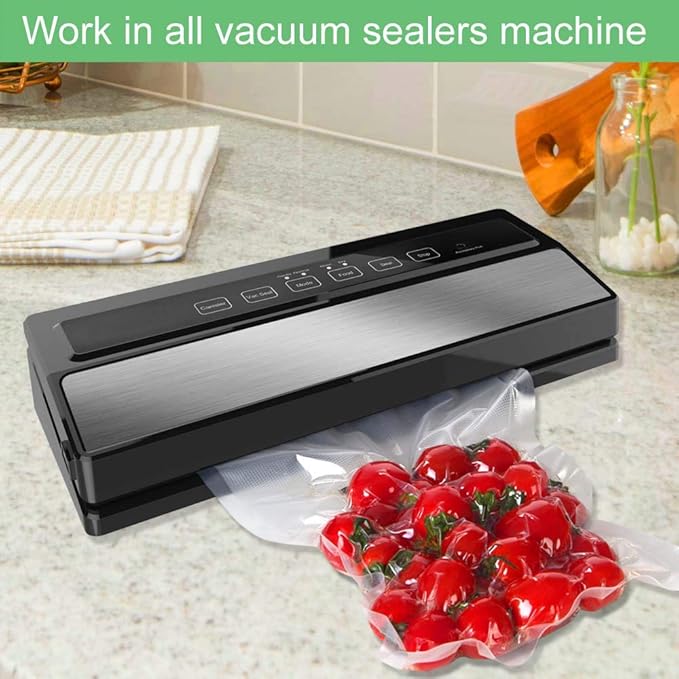 O2frepak 200 Count Vacuum Sealer Bags100 of Each Size 8"x12" Quart and10"x13" BPA Free Sous Vide Seal a Meal Heavy Duty Commercial Grade Vac Seal Pre-Cut Combo Pack Bag
