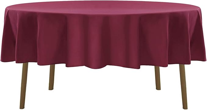 Cupuamon 70 inch Round Tablecloth Washable Polyester Table Cloth Decorative Table Cover for Wedding Party Dining Banquet（70 inch,Burgundy）