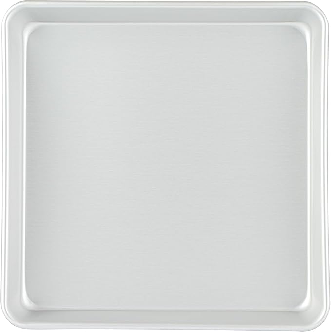 Restaurantware Square Aluminum Cake Pan - 10 x 10 x 2 Inch - Professional Brownie Pan - Straight-Sided Baking Pan - Even Heat Distribution - Silver
