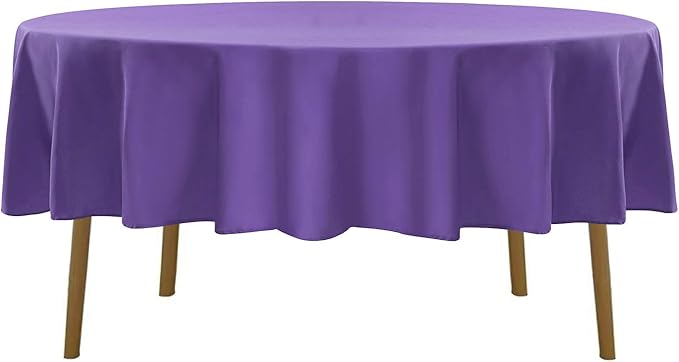 Cupuamon 90 inch Round Tablecloth Washable Polyester Table Cloth Decorative Table Cover for Wedding Party Dining Banquet（90 inch,Purple）