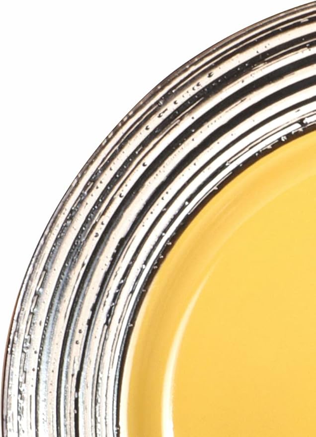 16 Piece Dinnerware Set, Ceramic Plates and Bowls Sets for 4, Microwave and Dishwasher Safe, Handcrafted Tree Bark Series Dish Set, Sunflower/Yellow