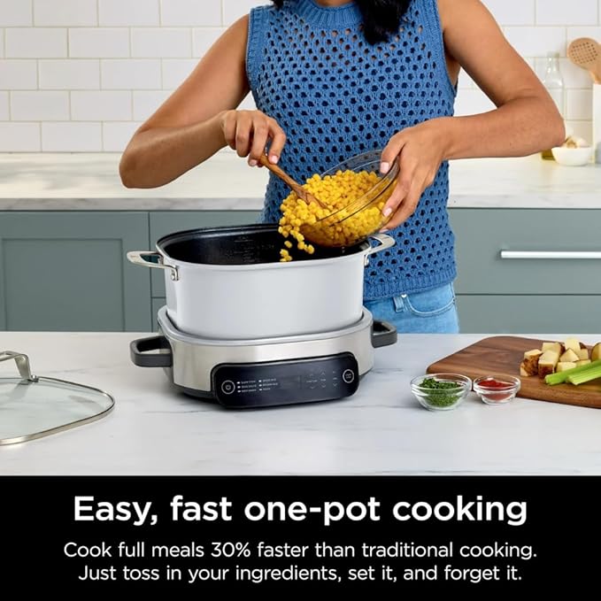Ninja Foodi PossibleCooker 6.5Qt PRO Plus 10-in-1 Smart Cook System - Multi-Function Rice Cooker, Slow Cooker, Sous Vide with Thermometer - Electric Pot for Kitchen Appliances (6.55)