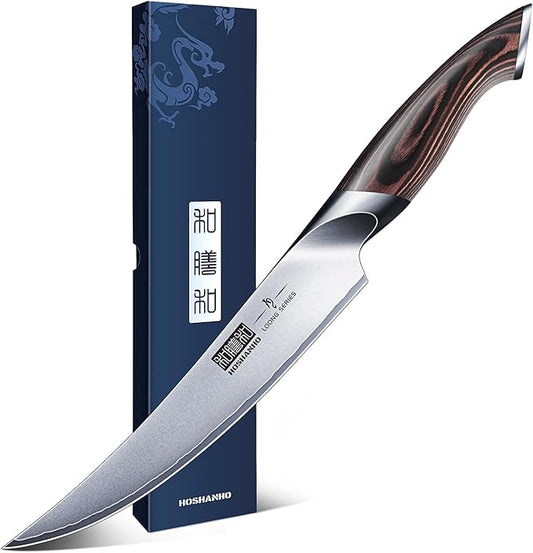 HOSHANHO Boning Knife 6 Inch, High Carbon Stainless Steel Fillet Knife for Fish, Professional Japanese Sharp Kitchen Filleting Knives for Meat Cutting