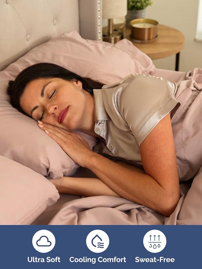 Extra Deep Pocket Twin XL Sheets - 3 Piece Breathable & Cooling Bed Sheets - Hotel Luxury Bed Sheet Set - Soft, Wrinkle Free & Comfy - Easily Fits Extra Deep Mattresses - Deep Pocket Mauve Sheets Set