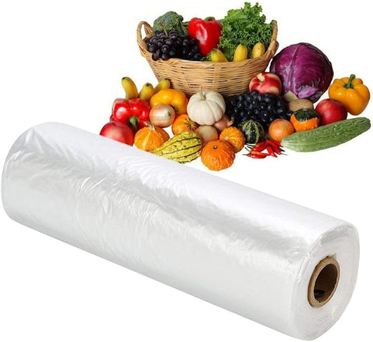 RBHK 12x16 Plastic Produce Bag on a Roll Clear Food Storage Bags, Pet Bags, Diapers Bags, One Roll 350 Bags (8 Rolls)