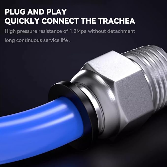 Pneumatic Black Push Connect Fittings 4mm Tube OD x 1/8 Inch NPT Air Push Connect Tools Pneumatic Hose Fittings(Pack of 5)