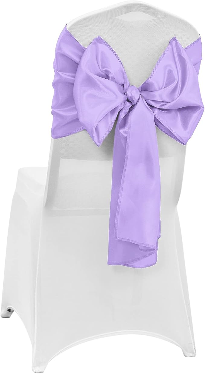 4-Pack Lavender Satin Table Runner 12 x 108 Inch Long Bright and Smooth Silk Fabric Table Runner for Wedding Banquet Birthday Party Decoration