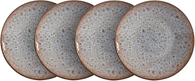 Stoneware Dinner Set Reactive Glaze (16pc Set, Beige)
