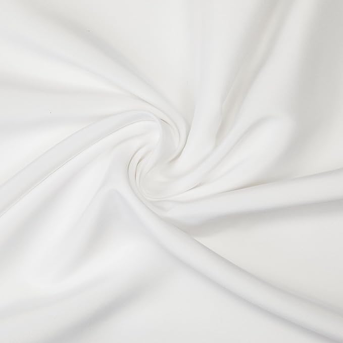 Gee Di Moda Fitted Tablecloth - 48 x 30 Inch White Floor-Length Fitted Table Cloth for 4 Foot Rectangle Table, Heavy Duty Washable Fabric for Parties, Dinner, Weddings, Baby Shower & Trade Show