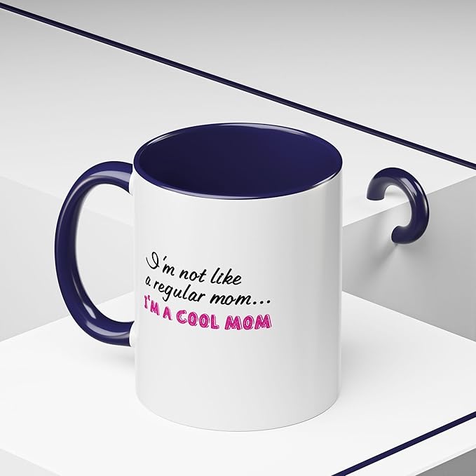 Cool Mom Accent Coffee Mug - Gift for Mother's Day, Birthdays, Coffee Lovers, Moms, Fun Kitchen Decor, Cool Regular Mom Cup
