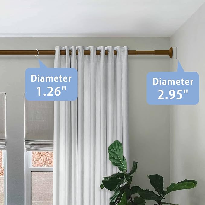 Tension Shower Curtain, Spring Shower Tension Curtain Rod, Closet Rod, for Windows or Shower, Rust Resistant Easy to Install, Umimile (Brown, 51-145??