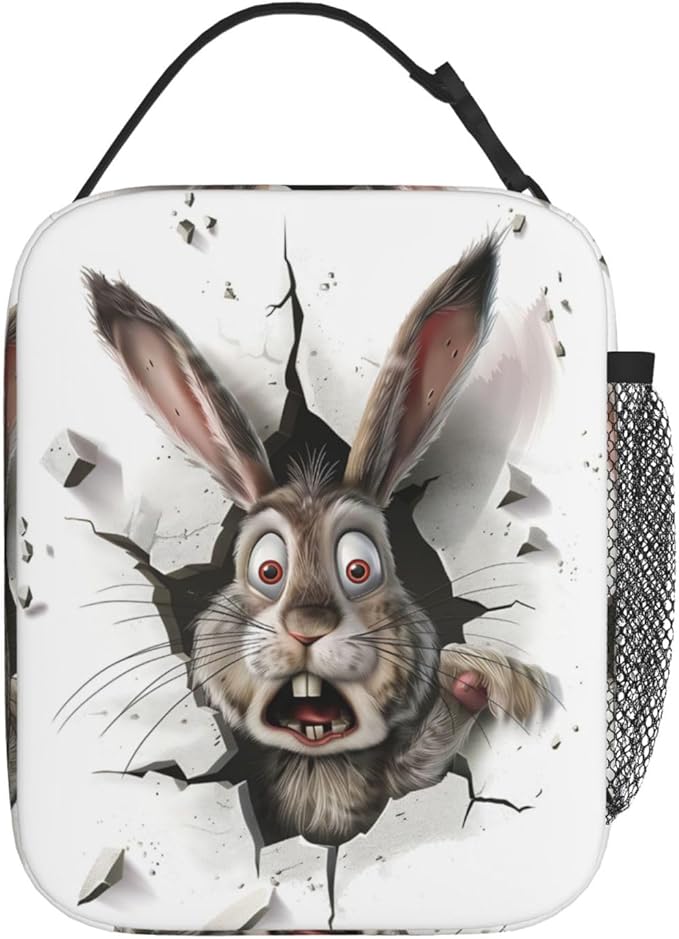 VANZEV Insulated Lunch Box for Women Men, Bunny Theme Lunch Box Reusable Portable Lunch Bag Cooler Tote Waterproof Lunch Container for Office Picnic Work Travel