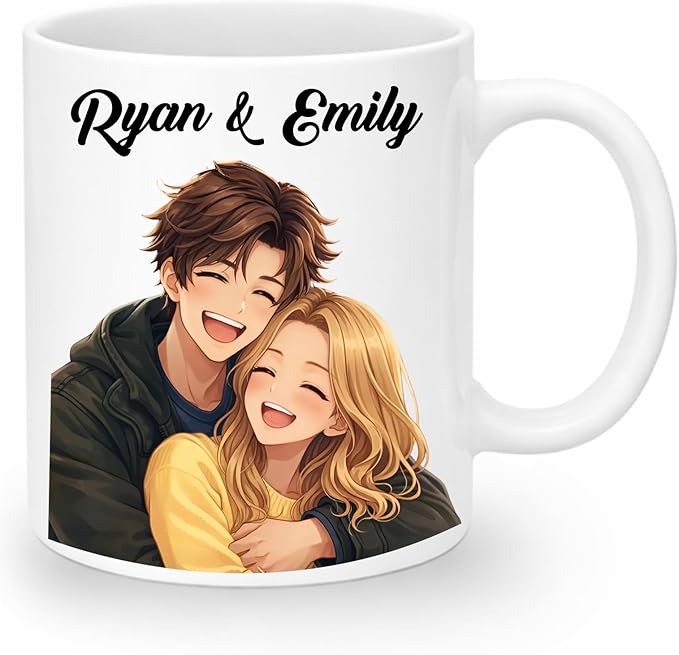 Custom Photo Coffee Mugs, Personalized Anime Portrait Mug From Photo, Personalized Mugs Couple With Multiple Styles Colors, Gifts Valentine Wedding Birthday Husband, Her, Him, Women