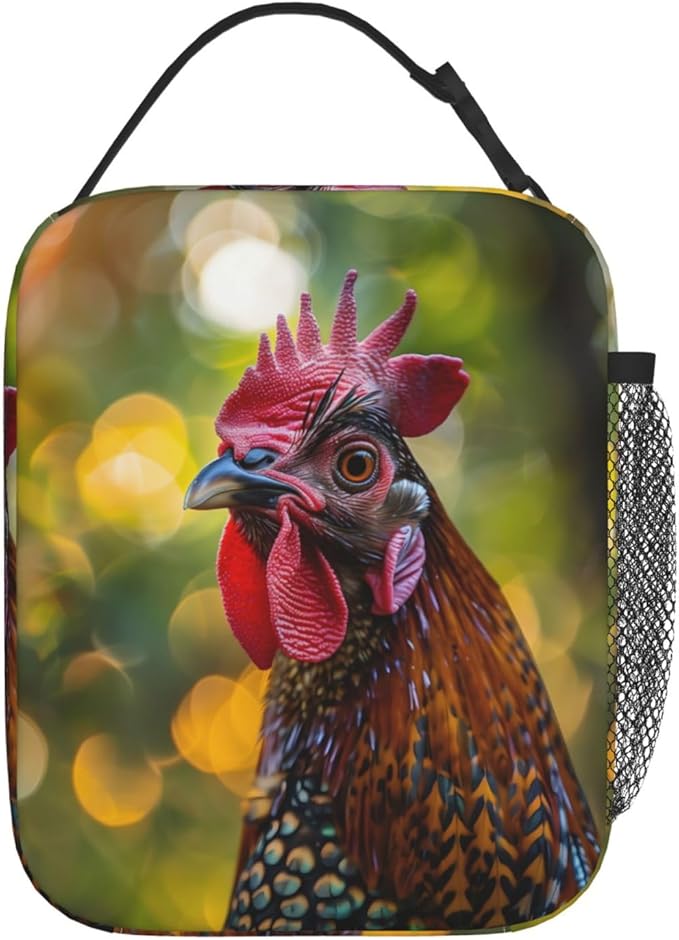 VANZEV Insulated Lunch Box for Women Men, Rooster Theme Lunch Box Reusable Portable Lunch Bag Cooler Tote Waterproof Lunch Container for Office Picnic Work Travel