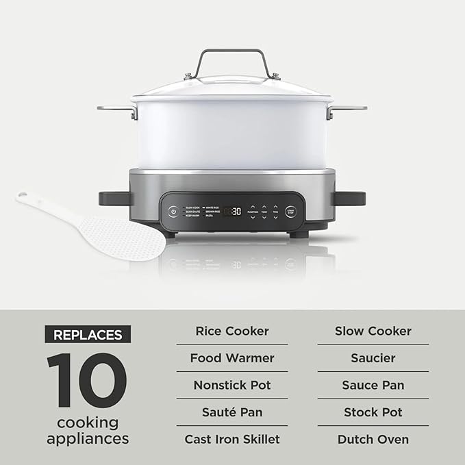 Ninja Foodi 10?멼n?? 6.5?멡t Pro Pressure Cooker & Air Fryer with TenderCrisp Technology, Precise Heating & Family?멣ized Capacity O300 (White 6.5 Qt)