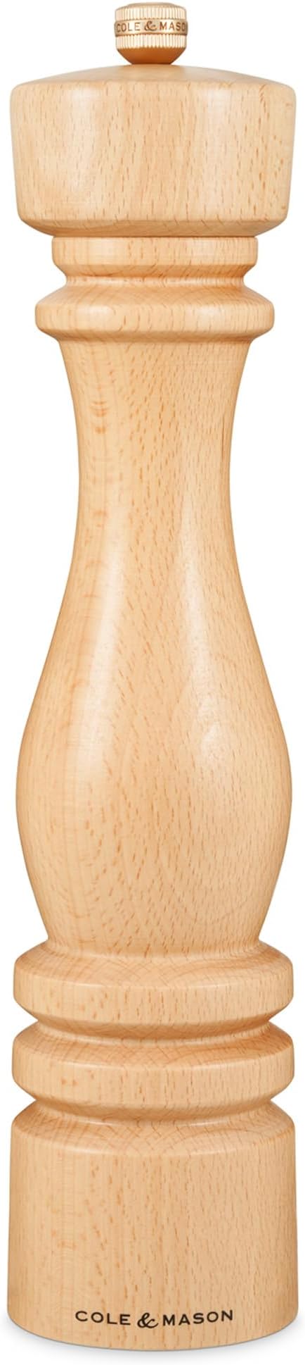 Cole & Mason London Refillable Spice Mill - Kitchen & Home Accessory - Table Salt Grinder - Salt Mill with Ceramic Mechanism - 11", Natural Beech