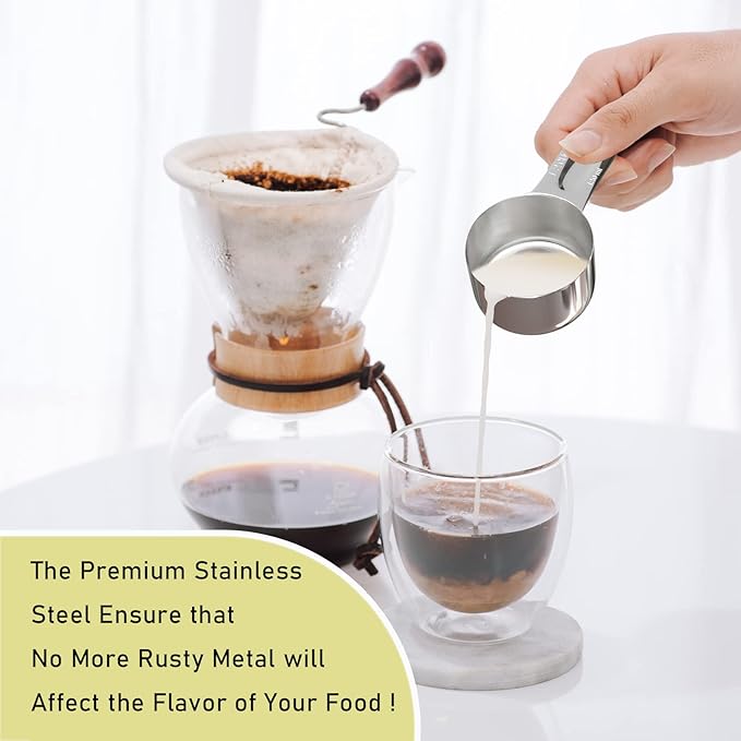 BERYLER 1PCS 1/2Cup (120ml, 4oz) Single Measuring Cup, Stainless Steel Measure Scoop, Metric and US Measurement, Dishwasher Safe