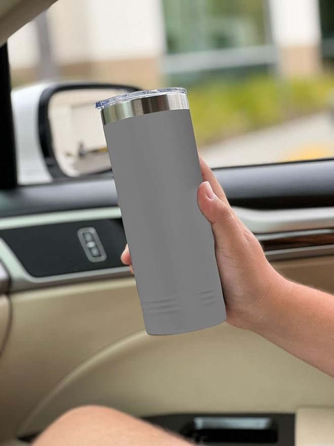 LaserGram 22oz Vacuum Insulated Skinny Tumbler, Gardening, Personalized Engraving Included (Gray)