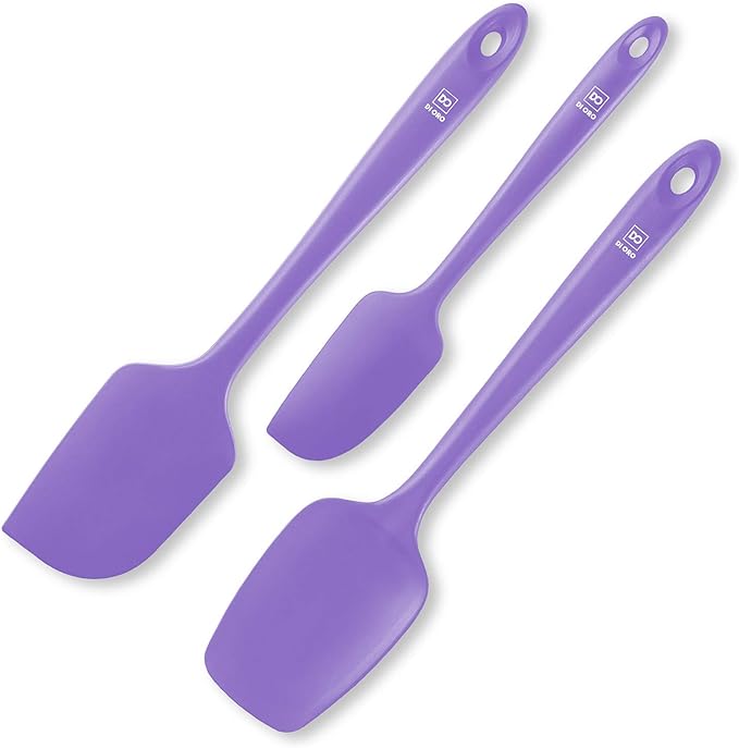 DI ORO Silicone Spatula Set - Rubber Kitchen Spatulas for Baking, Cooking, & Mixing - 600째F Heat-Resistant & BPA Free Silicone Scraper Spatulas for Nonstick Cookware - Dishwasher Safe (3pc, Lavender)