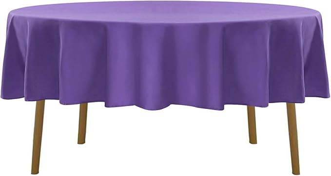 Cupuamon 70 inch Round Tablecloth Washable Polyester Table Cloth Decorative Table Cover for Wedding Party Dining Banquet（70 inch,Purple）
