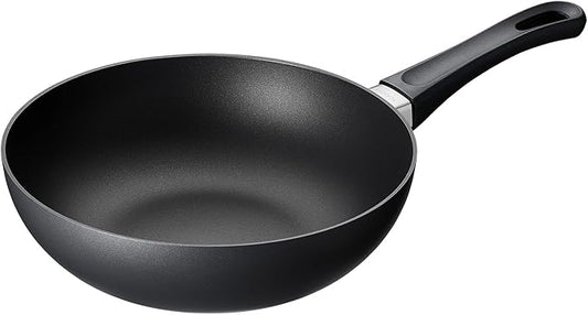 Scanpan Classic 9 1/2 inch Nonstick Stir Fry Pan ??Compatible with Gas and Electric Stovetops, Metal Utensil Safe, Oven Safe to 500째F, Dishwasher Safe, Black, 2435120