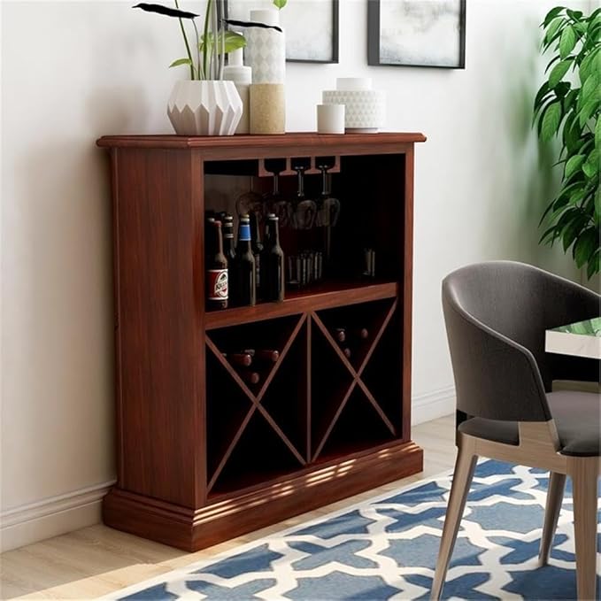 BOWERY HILL Traditional Wine Rack in Dark Cherry