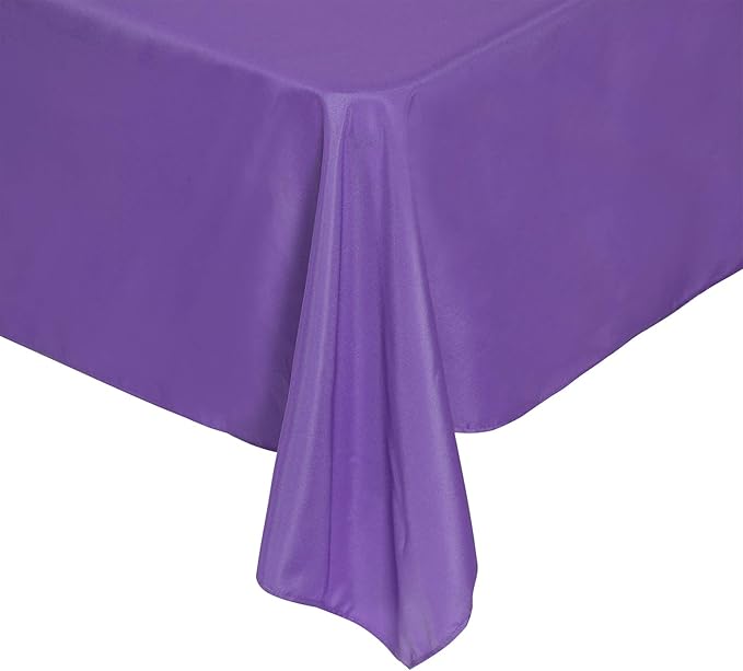 Cupuamon Rectangle Tablecloth 90x132 inch Washable Polyester Fabric Table Cloth for Wedding Party Dining Banquet Decoration（90x132,Purple）