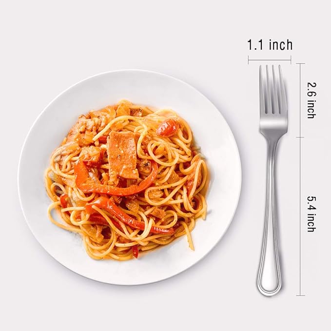 Snamonkia Set of 12 Dinner Forks Stainless Steel, 8 Inches, 18/0 Large Table Forks for Salad Steak Spaghetti