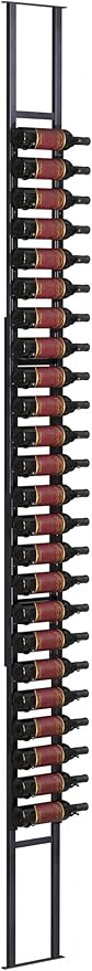 Jagged Ridge Floor-to-Ceiling Wine Rack Bundle 24 Bottles ??(1) Floor-to-Ceiling Frame + (2) 12-Bottle Wall-Mounted Wine Racks ??Luxurious, Modern, Space-Saving Metal Design for Home, Bar, or Kitchen