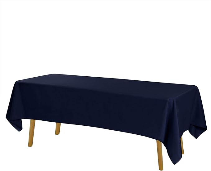 Cupuamon Rectangle Tablecloth 60x120 inch Washable Polyester Fabric Table Cloth for Wedding Party Dining Banquet Decoration（60x120, Navy）