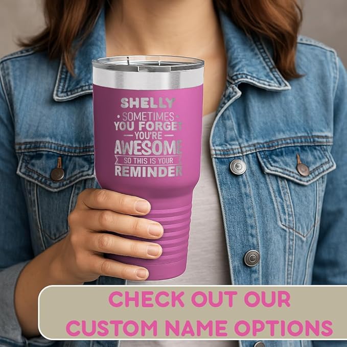 Spotted Dog Company Inspirational Tumbler, Inspirational Gifts for Men Dad Father Wife Sister Women, Birthday For Him Her, You?셱e Awesome Tumbler, Teacher Coworker Gifts 30oz Pink