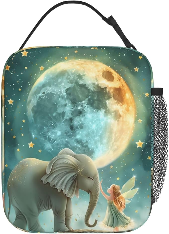 VANZEV Insulated Lunch Box for Women Men, Elephant Theme Lunch Box Reusable Portable Lunch Bag Cooler Tote Waterproof Lunch Container for Office Picnic Work Travel
