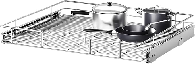 Pull Out Cabinet Organizer 27" W x 21쩍" D, Heavy Duty Cabinet Pull Out Shelves, Slide Out Drawers Organization for Kitchen Cabinets Bathroom