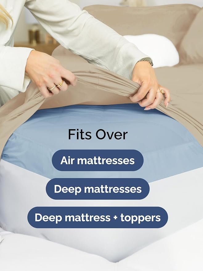 Extra Deep Pocket Twin Sheets - 3 Piece Breathable & Cooling Bed Sheets - Hotel Luxury Bed Sheet Set - Soft, Wrinkle Free & Comfy - Easily Fits Extra Deep Mattresses - Deep Pocket Cream Sheets Set