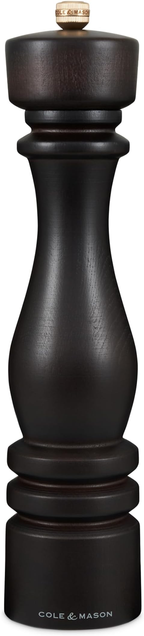 Cole & Mason London Refillable Spice Mill - Kitchen & Home Accessory - Table Black Pepper Grinder - Pepper Mill with Carbon Steel Mechanism - 11", Chocolate Wood